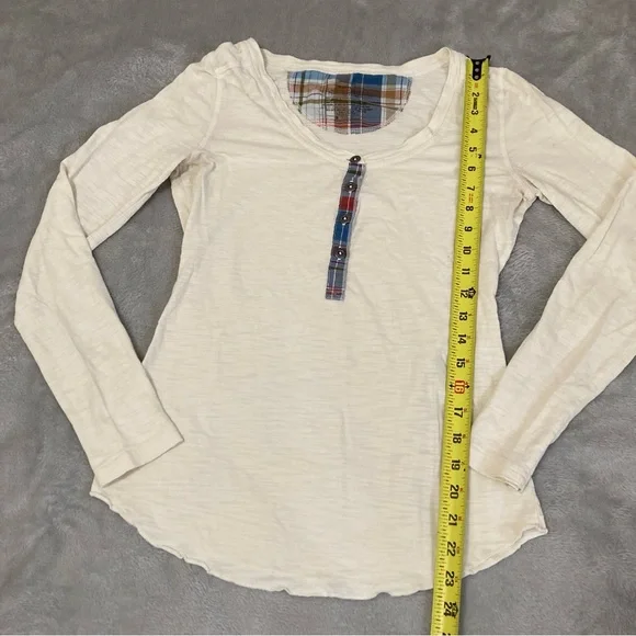 Patagonia White and Tan Long Sleeve Buttoned T-Shirt Organic Cotton Size S - Picture 12 of 14